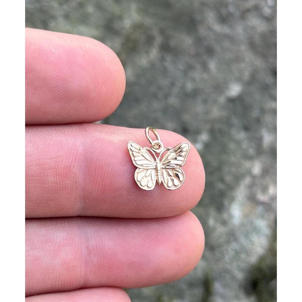 Bronze Monarch Butterfly Charm with Optional 14K Gold Filled Chain